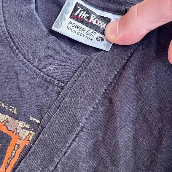 Vintage SINGLE STITCH Metallica Shirt black orange men’s XL rare - Picture 5 of 6